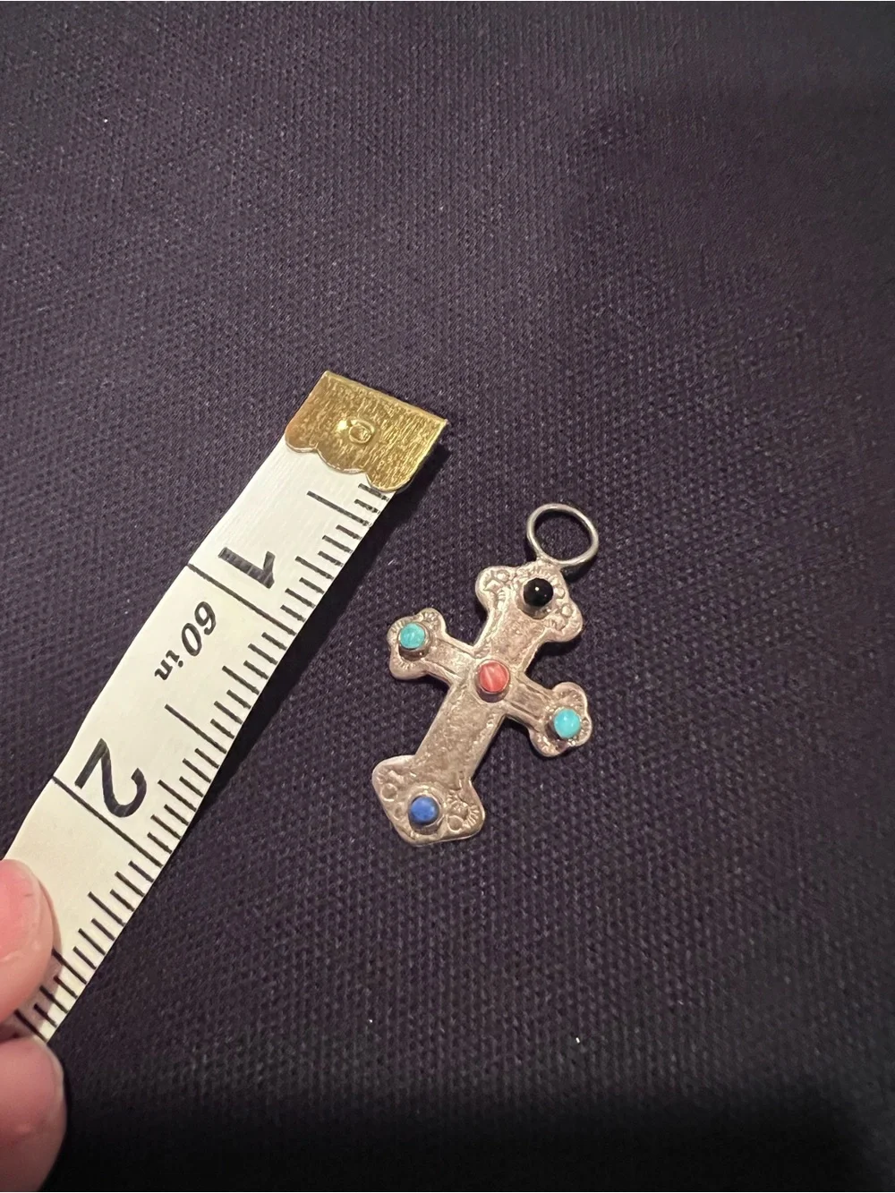 Vintage sterling Silver with stones pendant.
